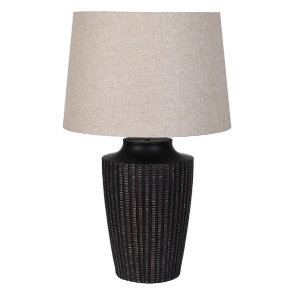 Fluted Black Table Lamp