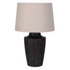 Fluted Black Table Lamp