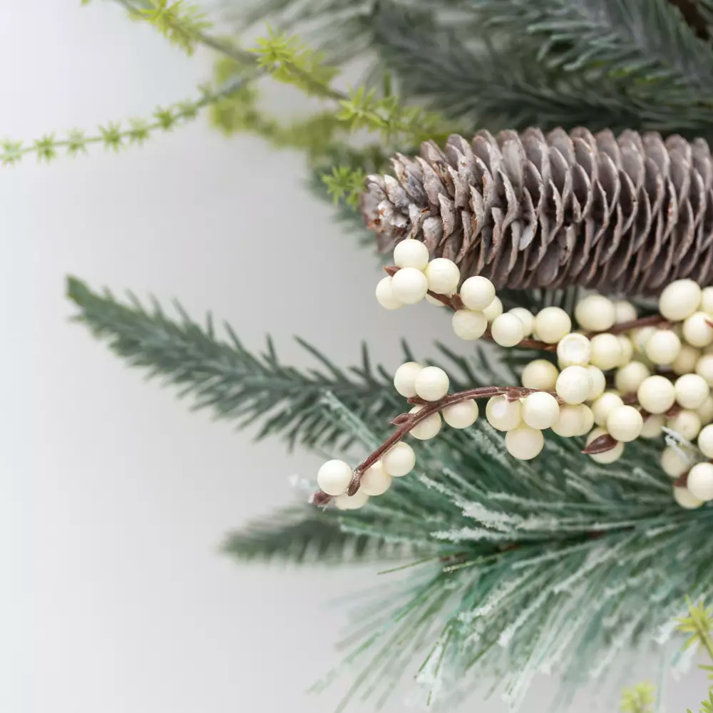 White Berry & Fircone Wreath