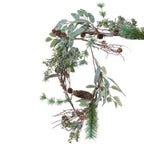 White Berry Garland with Frosted Leaves