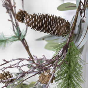 White Berry Garland with Frosted Leaves