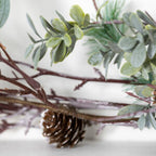 White Berry Garland with Frosted Leaves
