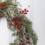 Red Berry Cone and Spruce Wreath