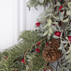 Red Berry Cone and Spruce Wreath