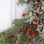 Red Berry Cone and Spruce Wreath