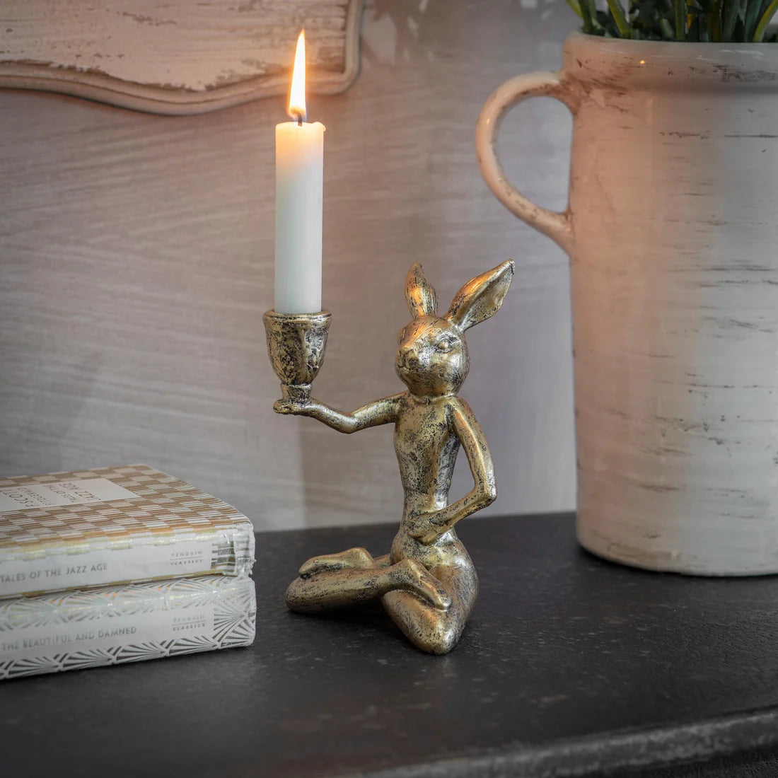 Avening Pair of Hares Candle Holders