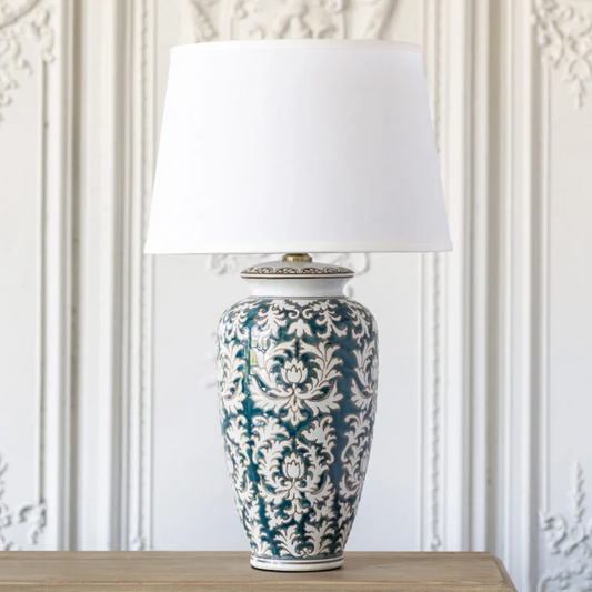 Lotus Lamp With White Shade