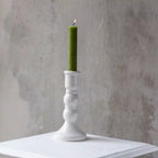 White Crackle Candle Holder