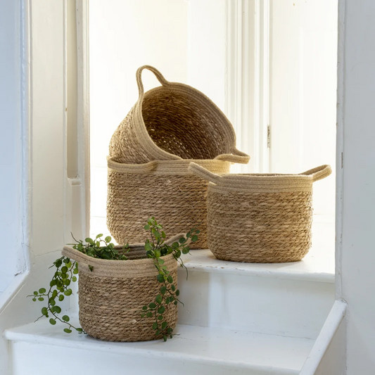 Jute and Straw Basket - Set of 4