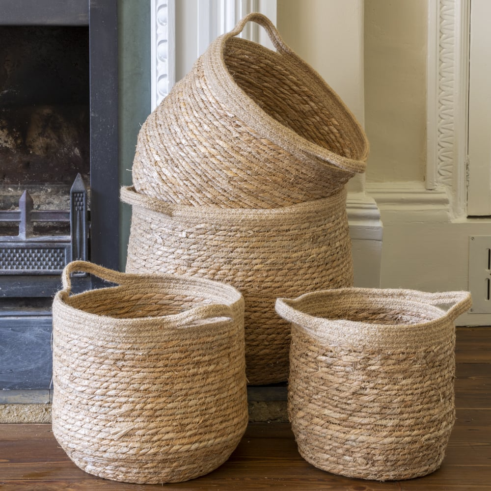 Jute and Straw Basket - Set of 4