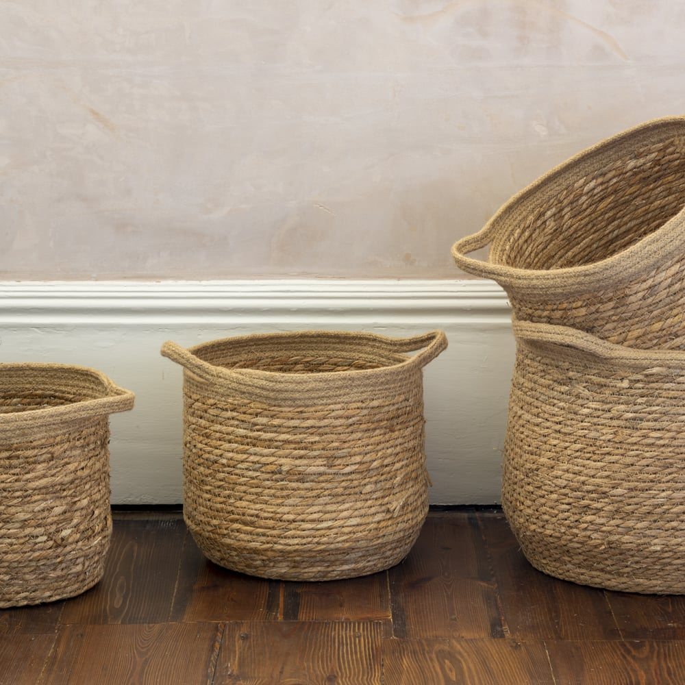 Jute and Straw Basket - Set of 4