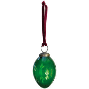 Etched Oval Decoration Green