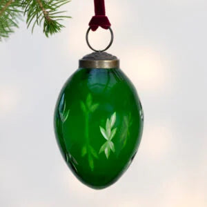 Etched Oval Decoration Green