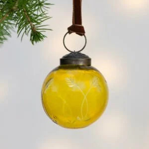 Etched Round Decoration Yellow