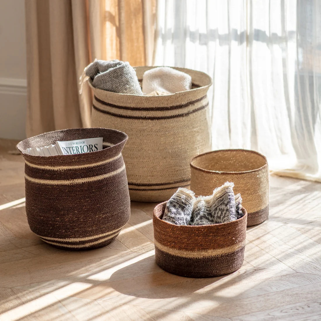 Whitfield Oatmeal Striped Basket