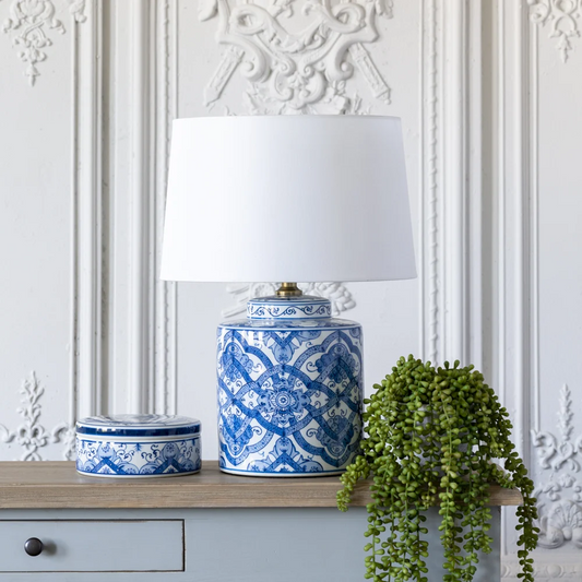 Ruban Lamp with White Shade