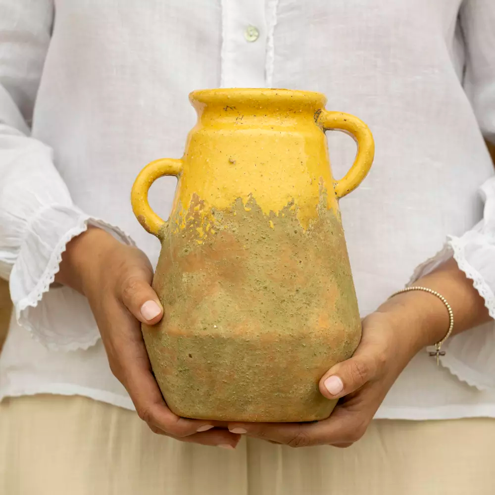 Terracotta Vase - Yellow