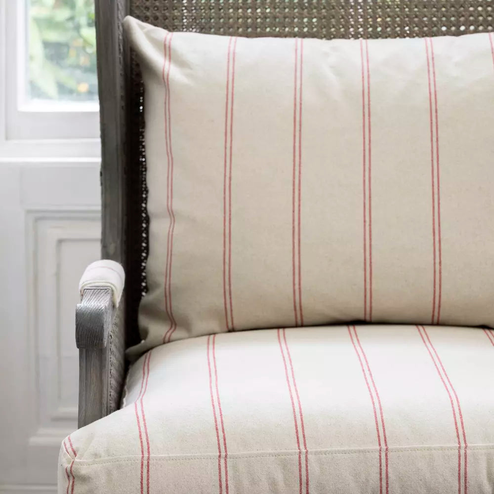 Rattan Wing Stripe Red Armchair